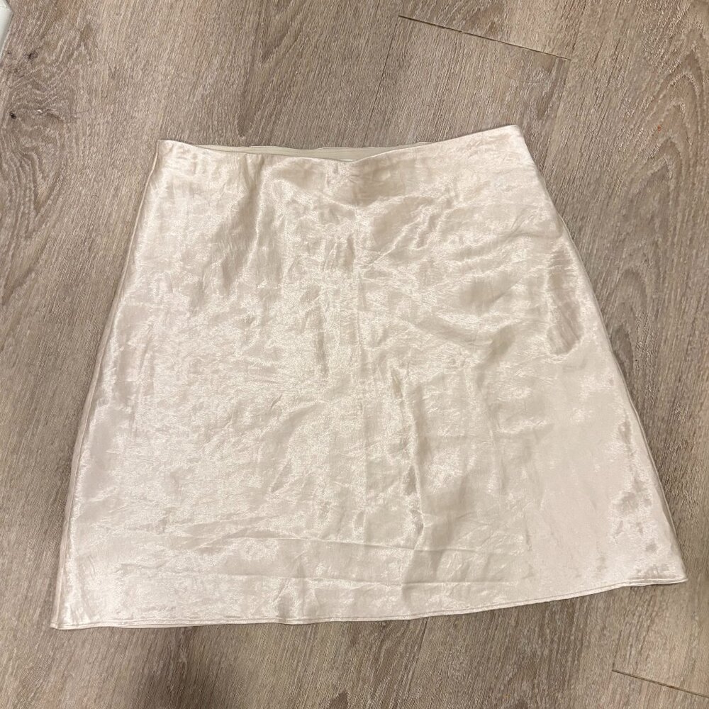 Babaton Slip Satin Mini Skirt Size 10 Gold Color